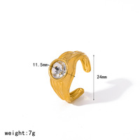 Bague en forme de larme en acier inoxydable plaqué or 18 carats, sans ternissement, tendance TikTok, de la marque Fanhua Jewelry
