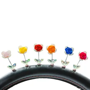 Fleurs multicolore voiture secouant la tête décoration voiture contrôle central tableau de bord dessin animé décoration féminine à l'intérieur de la voiture