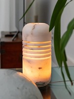 Lampe de table électrique LED réglable en marbre de luxe italien, design moderne pour chambre à coucher, chevet, salon, lampe d'ambiance pour les yeux
