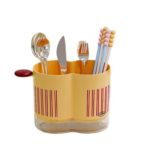 Chopstick Holder Dual Compartment Kitchen <b>Storage</b> Basket With Drainage For Utensils And <b>Tools</b> - Product Image 5