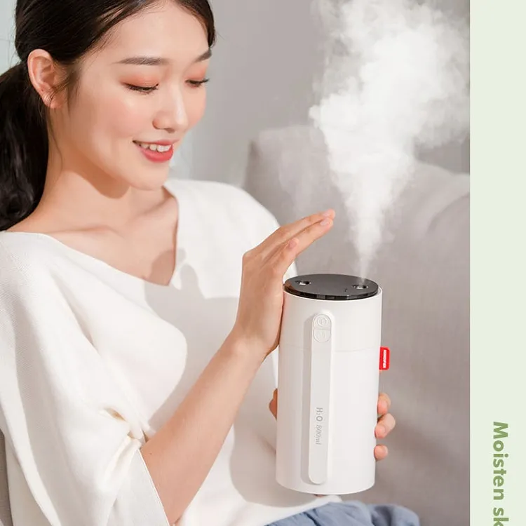 800ml Smart sensor quiet night light 2000mAh battery powered LED dual mist mini air humidifier diffuser