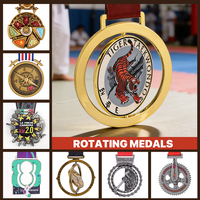 Médaille de course de marathon personnalisée rotative avec ruban, récompense de finisseur de course amusante, médaille rotative, plaque unique pour trophées sportifs