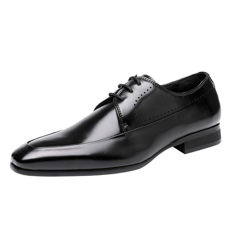 Square-Toe Vintage Derby Shoes Men's Work Footwear with