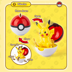 Figurines de dessin animé amusantes Pokémon transformables, jouets <span class=keywords><strong>Pokeball</strong></span> <span class=keywords><strong>Pikachu</strong></span>, figurines d'anime extensibles, modèles de poupées, ornements, jouets pour enfants - Product Image 3