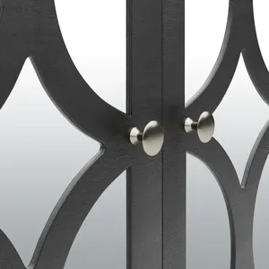 Nhân đôi tủ nhỏ màu đen tủ tự chọn với hoa văn chạm khắc kệ có thể điều chỉnh tủ đựng thức ăn chân gỗ Tủ lưu trữ - Product Image 5