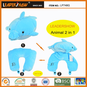 Adorable oreiller de <span class=keywords><strong>voyage</strong></span> 2-en-1 en forme de <span class=keywords><strong>pingouin</strong></span>, peluche animale de dessin animé et support de cou en U, coussin pliable pour avion et voiture - Product Image 4