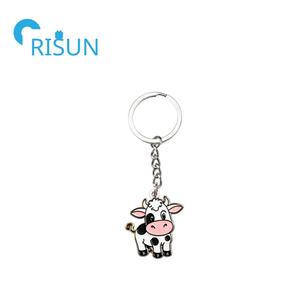 Personalizado esmalte dibujos animados Animal cinturón Galloway ordeño <span class=keywords><strong>Holstein</strong></span> vaca Llavero Longhorn <span class=keywords><strong>ganado</strong></span> Toro vaca colgante llavero - Product Image 2