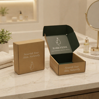 Boîte d'expédition pour produits de beauté véganes avec insert en papier grainé, boîte en carton ondulé pour marque de soins de la peau à base de plantes