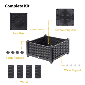 กระถางปลูกต้นไม้แบบยกพื้น ทำจากพลาสติกสีน้ำตาล พร้อมระบบรดน้ำอัตโนมัติ สำหรับปลูกดอกไม้และผัก - Product Image 3