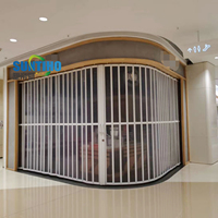 Porte intérieure pliante intelligente sans cadre en aluminium Porte coulissante en aluminium pour centre commercial