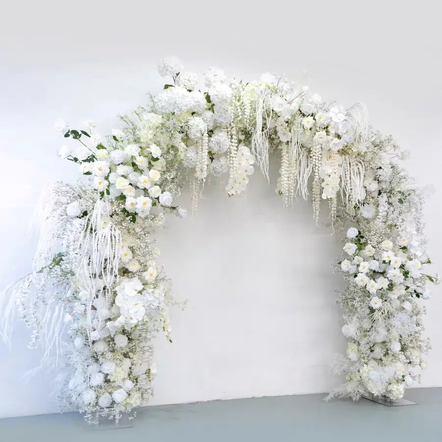 Event Rental White Flower Baby Breath Arrangement Floral Arch Design Centerpieces for Business Event Birthday Wedding and Party