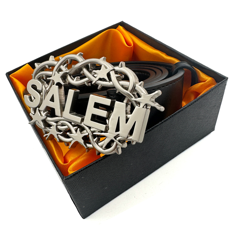 Custom Sophisticated Matt Silver High Polished Printed Letters Buckles Western Design for Luxury Formal Wear