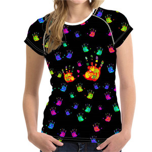 Stylish T-Shirt Ladies T Shirt,Colored <strong>Rainbow</strong> <strong>Women</strong> <strong>Tops</strong> Plus Size, Summer <strong>Women</strong>`s Short Tee Shirt Femme - Product Image 2