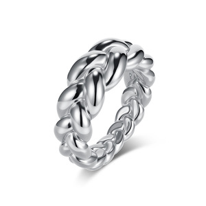 Unisex Braided <b>Ring</b> Steel Gold Chain Design Gift Jewelry - Product Image 5