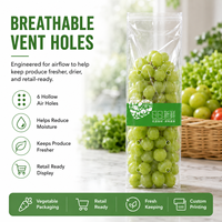 Sacs d'emballage pour produits frais de qualité alimentaire, personnalisables avec logo, en BOPP cellophane auto-adhésifs pour légumes