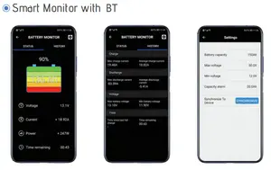 Bm500 nirkabel portabel pintar 12V baterai Monitor tampilan baterai Coulometer layar Dc Lifeopo4 layar baterai bawaan