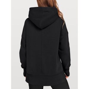FOXA Womens Oversized Hoodie Long Sleeve Fleece Side Slit Pullover Sweatshirt Breathable With <b>Pockets</b> For Fall Y2K Style - Product Image 5