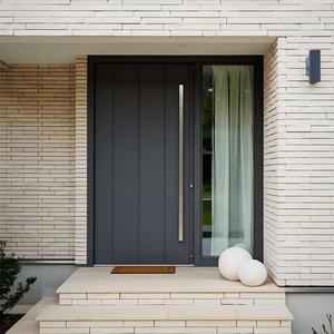 Portes d'entrée élégantes en aluminium avec reconnaissance faciale biométrique, couleur or - Product Image 2