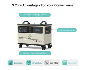 Centrale Électrique Portable Grande Capacité 3KW, Générateur Solaire à Batterie Lithium de Grande Taille pour Usage Domestique et Extérieur, MPPT KF Solar KF Sol - Product Image 3