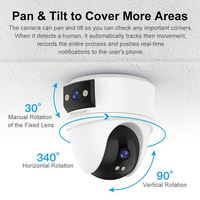 Kamera Dome Nirkabel Okam Pro Dual Lens 6MP untuk Keamanan Rumah Dalam Ruangan, Penglihatan Malam Berwarna, Audio Dua Arah, Deteksi Gerakan Pan-Tilt
