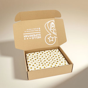 Hộp giấy carton đựng quà tặng, kính mát, mỹ phẩm, quần áo, trang sức, in logo thương hiệu tùy chỉnh màu vàng hồng - Product Image 2