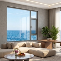 Fenêtre à battant double vitrage trempé insonorisée avec moustiquaire, hermétique et sécurisée, pour balcon et villa