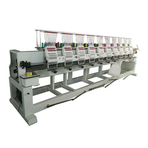 Multi head used flat garment pillow towel bag t-shirt cap computer 10 16 head use computerized embroidery machine in thailand