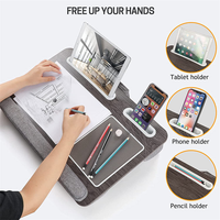 Meja Lipat Untuk Pangkuan Dengan Alas Mouse Dan Slot Ponsel. Meja Lipat Untuk Digunakan Di Sofa, Kursi, Atau Lantai