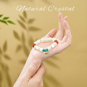 เครื่องประดับทำมือสไตล์ทิเบตเนปาลประดับลูกปัดทองแดงยืดหยุ่นได้  แบบโบฮีเมียน วินเทจ ขนาด 17 ซม. 18 ซม. กำไลข้อมือแบบทิเบตสำหรับชาวพุทธ - Product Image 2