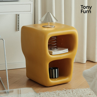 Table basse à bord rond en plastique écologique, design contemporain, légère, durable, multifonctionnelle, chambre à coucher, salon
