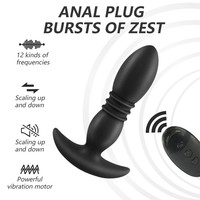 Stoßender Dildo-Vibrator Großer Analplug Analvibrator Kabellose Fernbedienung Männlicher Prostata-Massager Anus-Spielzeug Vibratoren für Männer