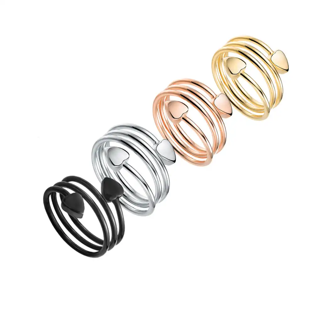 Gioielli biomagnetici 99.9% filo di rame puro cuore placcato oro anelli serpente bella donna gioielli con magneti