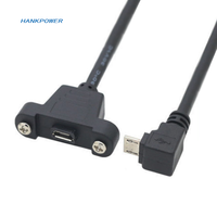 Länge verfügbar Micro USB 5Pin Stecker auf Buchse Micro USB Verlängerung adapter kabel mit Schraube