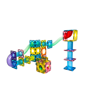Set mainan pendidikan STEM DIY populer terbaru blok bangunan anak-anak lari marmer magnetik terbuat dari plastik bersertifikat CPSC CE EN71 - Product Image 1
