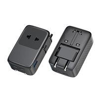 Adaptateur de voyage universel PD 65 W, adaptateur de prise de voyage, prise de voyage internationale avec 2 ports USB C, adaptateurs d'alimentation