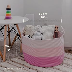 20" X 13" Cotton Rope Laundry Basket with Handles <b>Cushions</b> & Pillows <b>Storage</b> Bin Nursery Hamper - Product Image 2