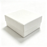 Boîte cadeau en papier rigide, personnalisée, élégante, minimaliste, blanche, écologique, imperméable, avec couvercle et base, emballage imprimé avec logo, recyclée