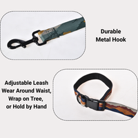 Laisse pour chien mains libres réglable en jacquard, avec quincaillerie en alliage de zinc durable, idéale pour la marche, la course et les activités de plein air
