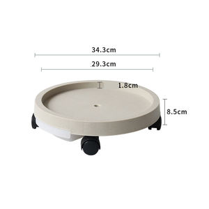 Большой открытый комнатный заводской круглый цветочный горшок с черной белой серой тележкой для сада и домашнего использования - Product Image 3