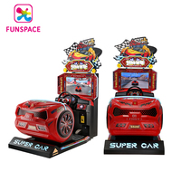 Funspace Machine de jeu vidéo avec écran LCD HD de 26 pouces, simulateur de course automobile, machine de jeu d'arcade