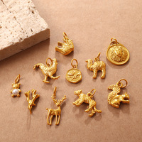 Pendentif en forme d'animal 3D, série Europe et Amérique, petit ours mignon, perles, breloques, accessoires de bijoux pour collier DIY