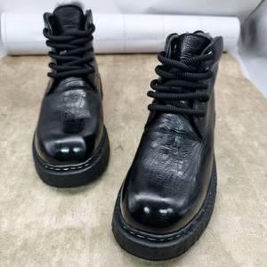 Bottes italiennes printemps/été avec doublure en polaire, style vintage, souples et chaudes, dessus en cuir de vache véritable, bottes chukka pour homme - Product Image 4