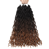18 pouces Blonde Goddess Faux Locs Crochet Cheveux Doux Gypsy Locs Ondulés Crochet Tresses Dreadlocks Bouclés Ondulés Twist Tressage Cheveux