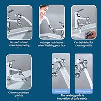 Aérateur de robinet, 1080 °   Aérateur d'extension rotatif, avec filtre, extension de robinet durable anti-éclaboussures, économiseur d'eau à deux voies