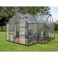 Serre isolée agricole Abri de jardin Étagère à fleurs Maison de jardin Maison verte Mini serre en verre avec toit Jardin surélevé