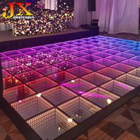 Dalles de sol LED magnétiques portables, panneaux miroir 3D effet infini 50x50cm 60x60cm pour location événementielle, mariages et discothèques