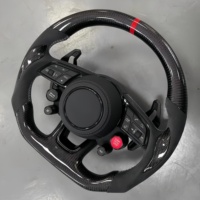 Avec bouton de démarrage S-Line Demi-volant en cuir de carbone pour Audi Q8 SQ8 A3 A4 B9 A5 B8 A6 C7 A7 S3 S4 RS3 RS5 RS7 RS6 C8