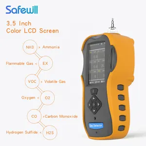 Safewill fornece analisador de gás pessoal detector de gás para processo industrial portátil multi monitor de gás 6 em 1