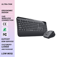 Ensemble clavier et souris sans fil, rechargeable, Ultra mince, 2.4G, pour le bureau