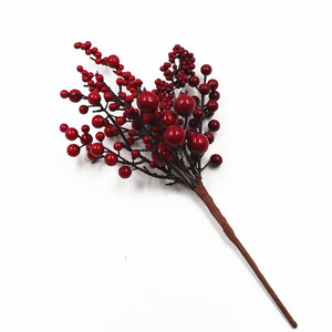 ตกแต่งคริสต์มาสประดิษฐ์ red berry pick ประดิษฐ์ berries - Product Image 1